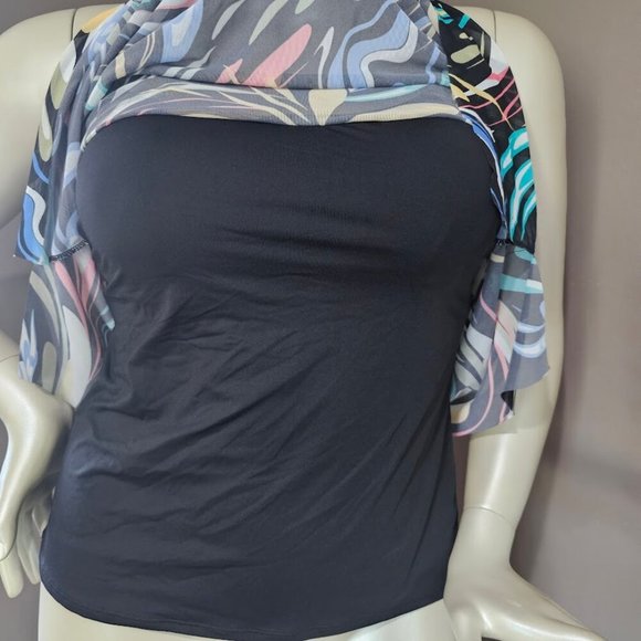 Coco Reef Retro Swirl Current Mesh Layer Tankini Swim Top - Picture 5 of 11